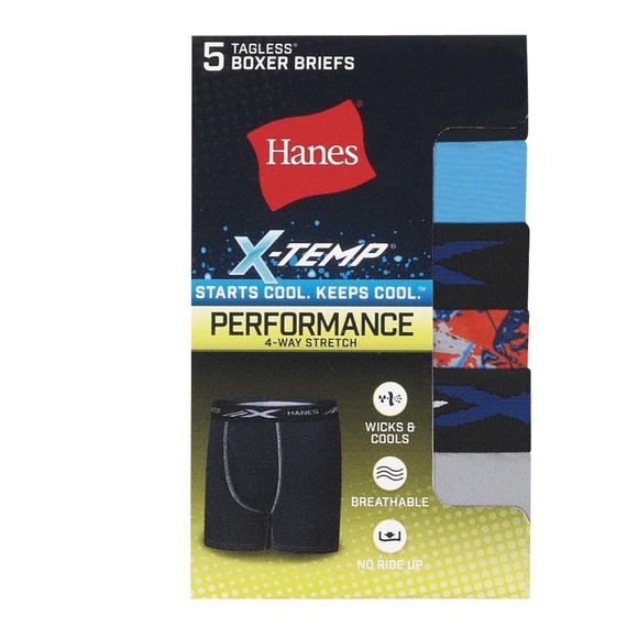 Hanes Boys' X-Temp Stretch Boxer Brief Underwear, 5-Pack - Size M (10-12) - Picture 2 of 10